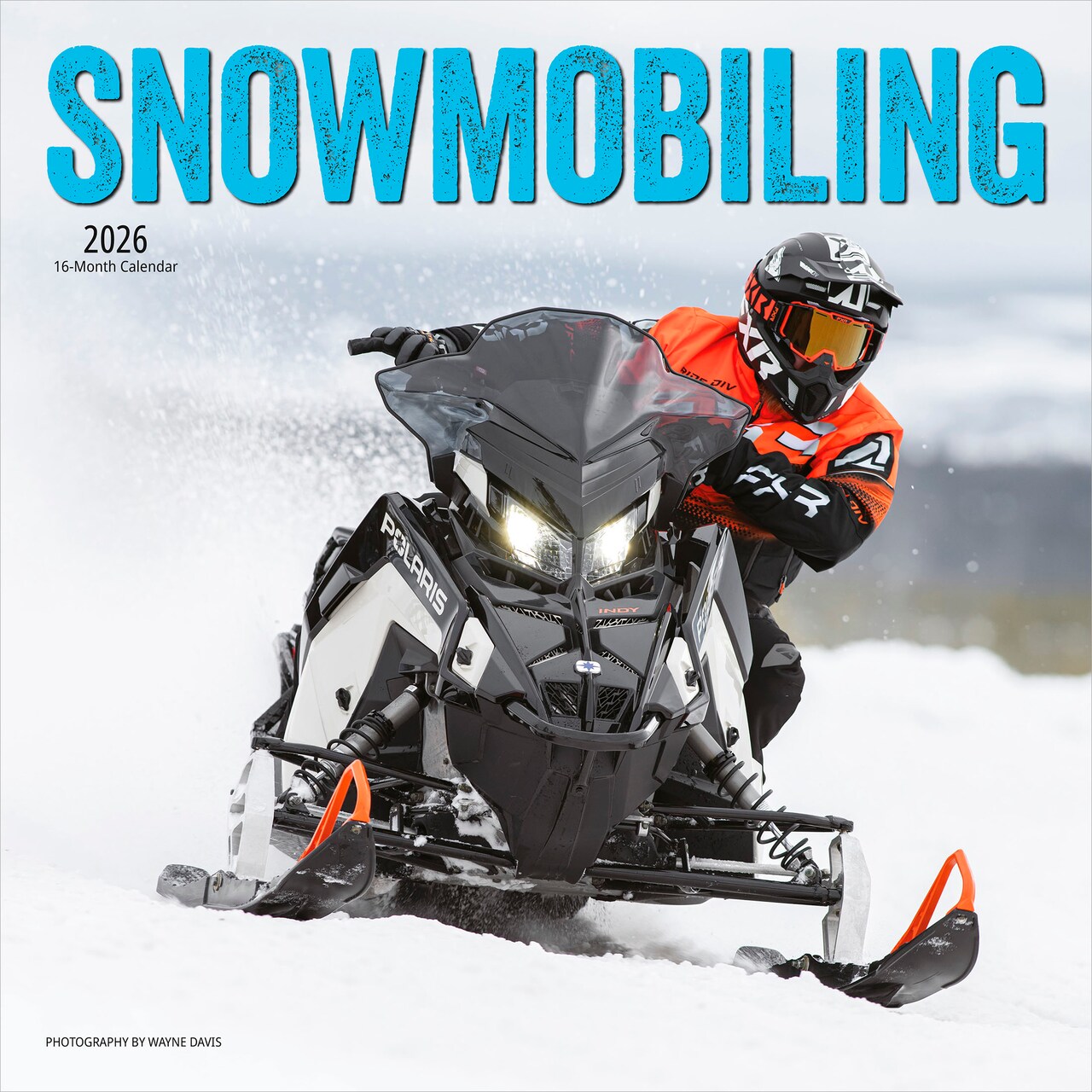 Snowmobiling | 2026 12 x 24 Inch (Hanging) Monthly Square Wall Calendar